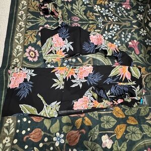 Floral Two-Piece Set in Black and Pink